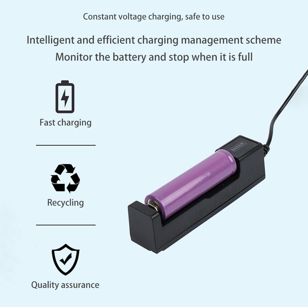 Vape Battery 18650 - Universelles 18650 Batterieladegerät USB Smart Einzelsteckplatz