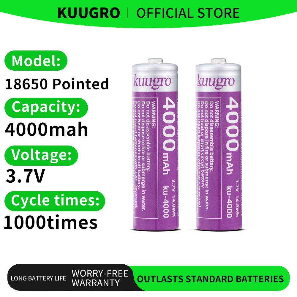 Vape Battery 18650 - Kuugro 18650 4000 mAh Spitze Kopf