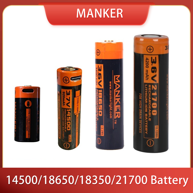 Vape Battery 18650 - Manker 14500/18650/18350/21700 Akku für Taschenlampe